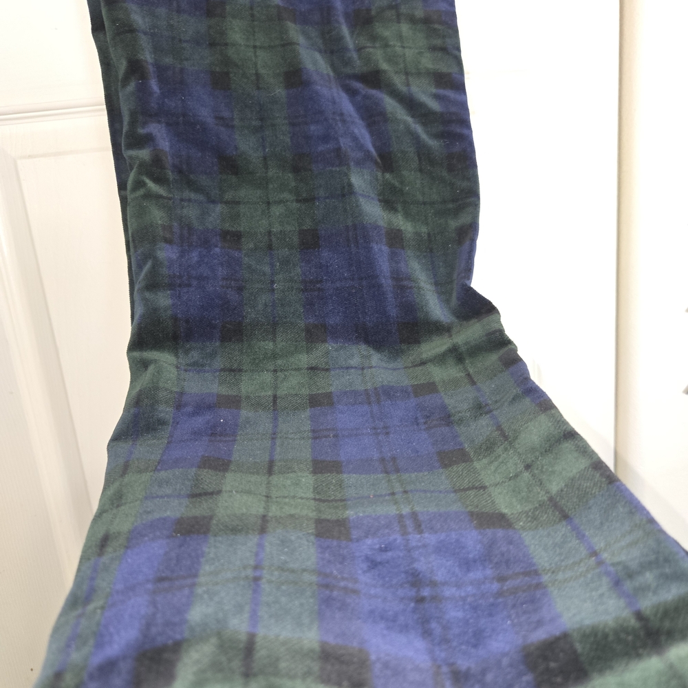 Ralph Lauren Plaid Green and Blue Suede Velveteen Pants